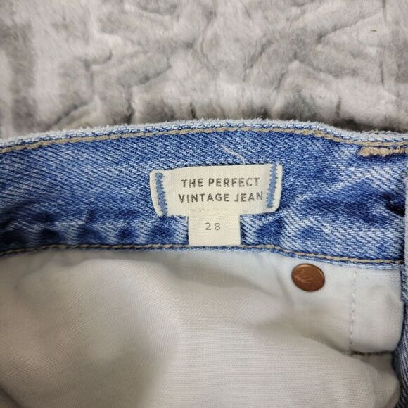 Madewell Jeans Womens 28 Blue The Perfect Vintage Jean Straight Leg High Rise - Picture 10 of 16